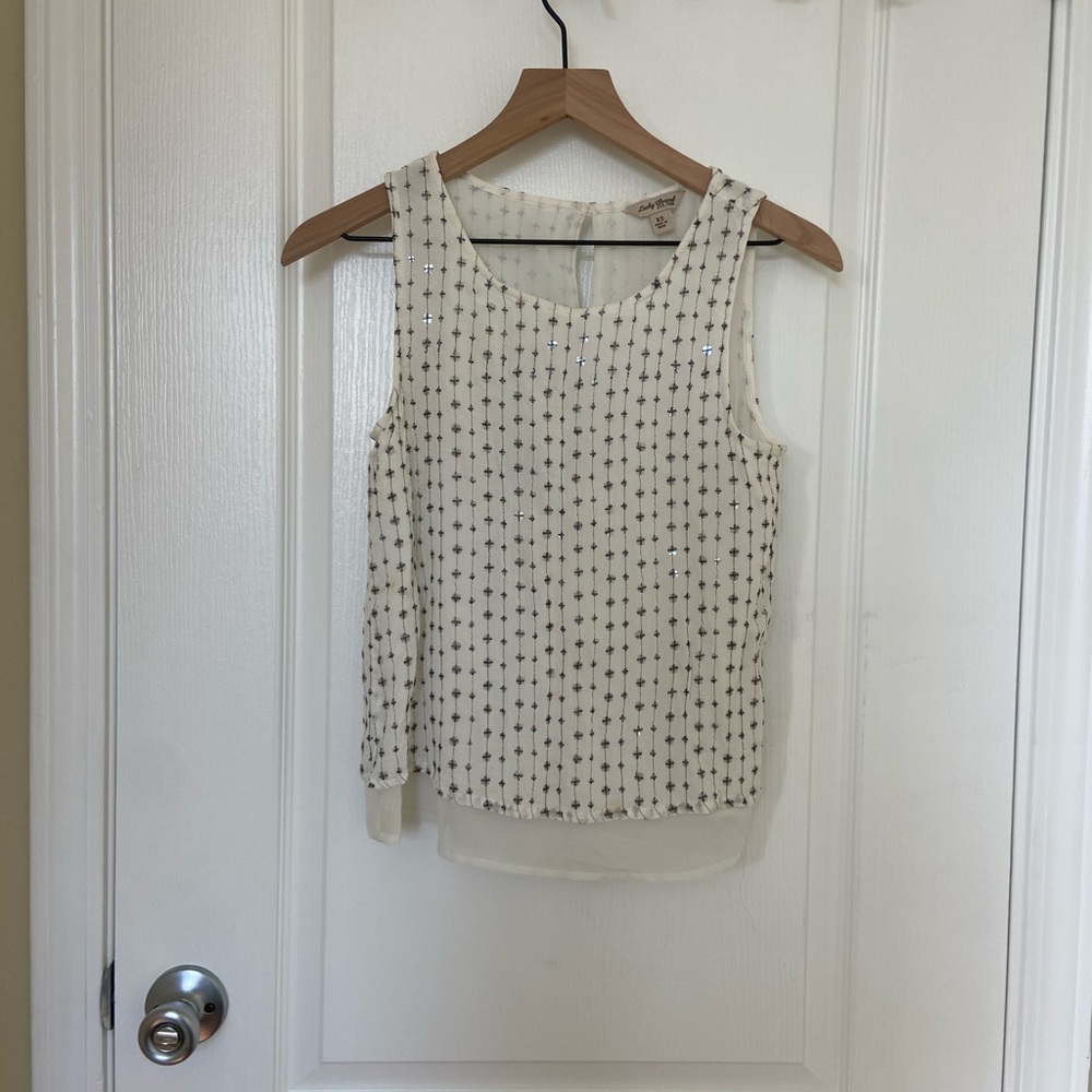 Lucky Brand Cream Sleeveless Tank Top